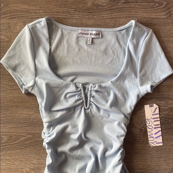 Light Blue Ruched Dress - Picture 2 of 4